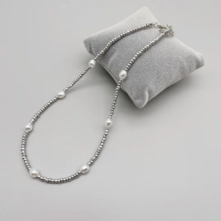 Pearl Silver Choker Necklace