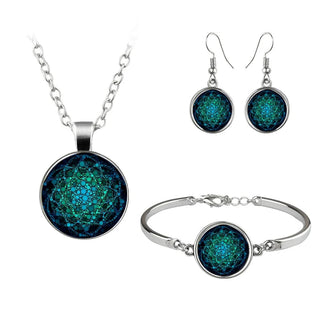Silver Floral Jewelry Set