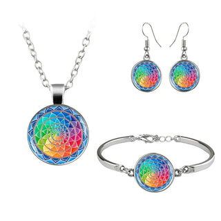 Silver Floral Jewelry Set