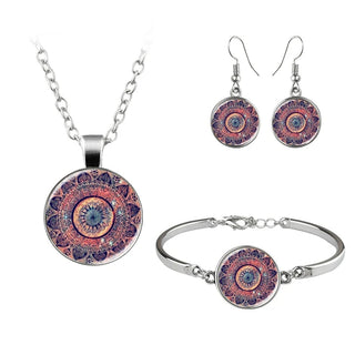 Silver Floral Jewelry Set