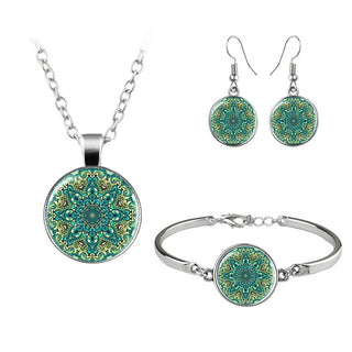 Silver Floral Jewelry Set