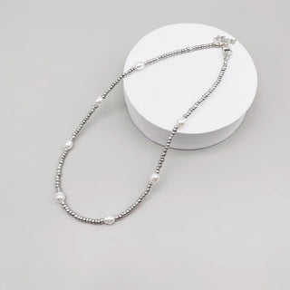 Pearl Silver Choker Necklace