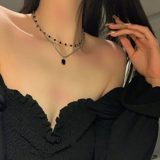 Silver Beaded Choker Necklace