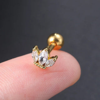 Zircon Gold Hoop Earrings