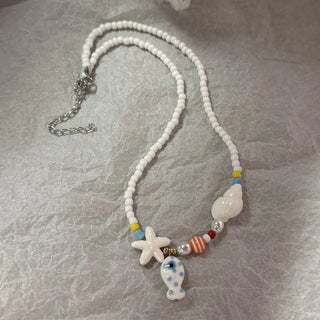 Beaded Chain Pendant Necklace