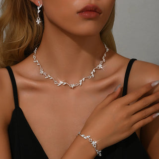 Crystal Silver Jewelry Set