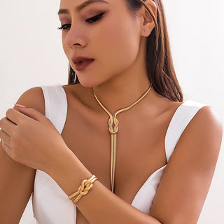 Gold Tassel Choker Necklace
