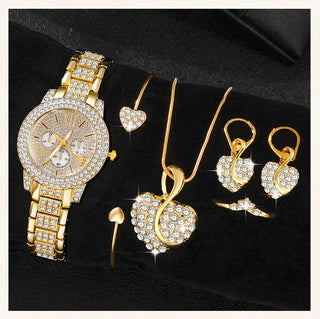 Rhinestone Gold Jewelry Set