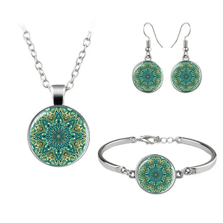 Silver Floral Jewelry Set