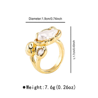 Pearl Zircon Ring