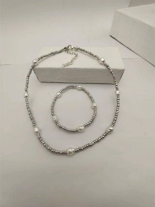 Pearl Silver Choker Necklace