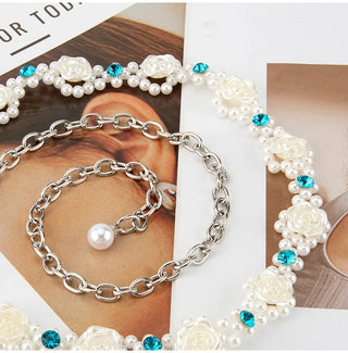 Rhinestone Floral Waist Belt