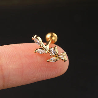 Zircon Gold Hoop Earrings