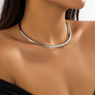 Gold Silver Choker Necklace 2