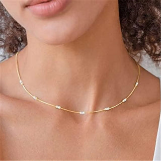 Zircon Gold Choker Necklace