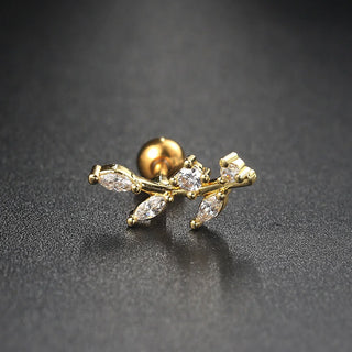 Zircon Gold Hoop Earrings