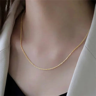 Silver Chain Choker Necklace