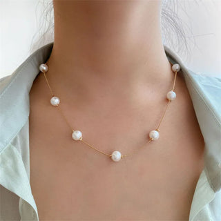 Pearl Chain Choker Necklace