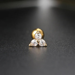 Zircon Gold Hoop Earrings