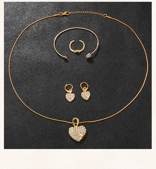 Rhinestone Gold Jewelry Set