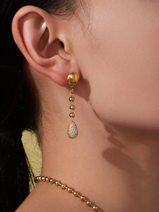 Zircon Gold Drop Earrings