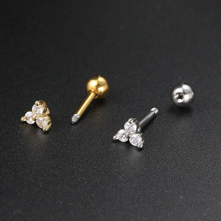 Zircon Gold Hoop Earrings