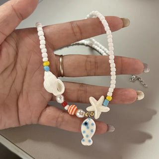 Beaded Chain Pendant Necklace