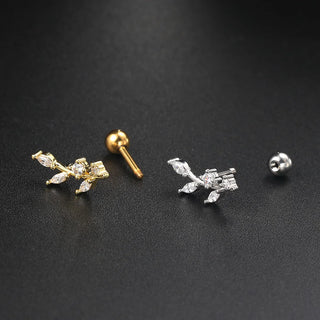 Zircon Gold Hoop Earrings