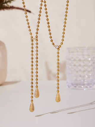 Zircon Gold Drop Earrings