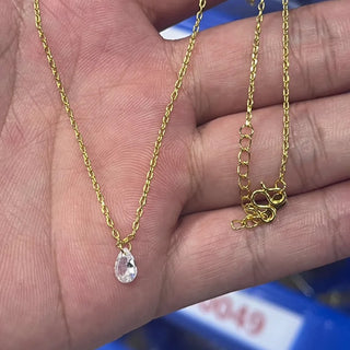 Zircon Gold Pendant Necklace