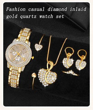 Rhinestone Gold Jewelry Set