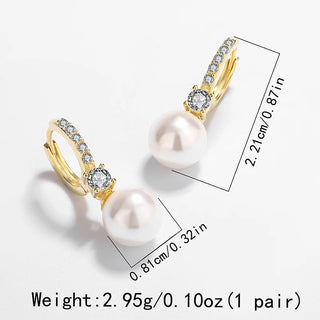 Pearl Zircon Drop Earrings