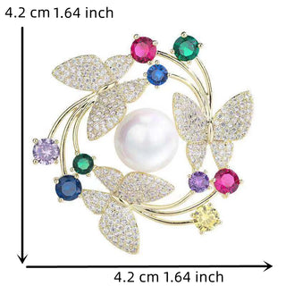 Pearl Crystal Brooch