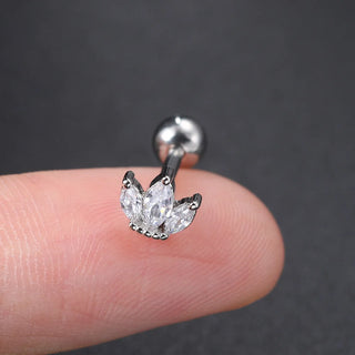Zircon Gold Hoop Earrings