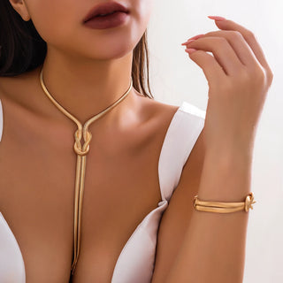 Gold Tassel Choker Necklace