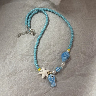 Beaded Chain Pendant Necklace
