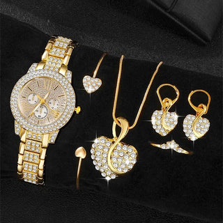 Rhinestone Gold Jewelry Set