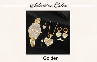 Rhinestone Gold Jewelry Set