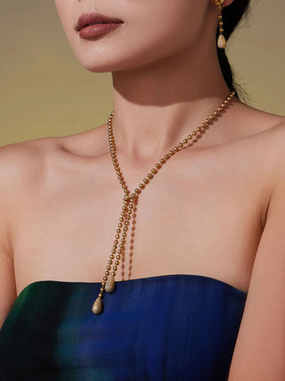 Zircon Gold Drop Earrings