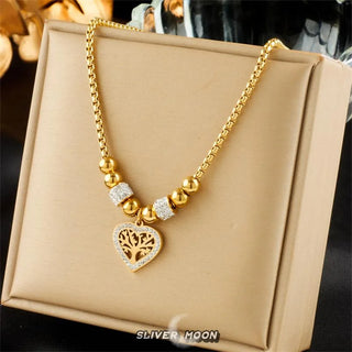 Zircon Stainless Pendant Necklace