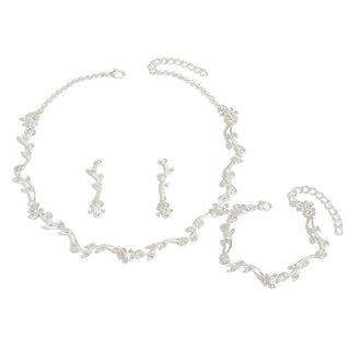 Crystal Silver Jewelry Set