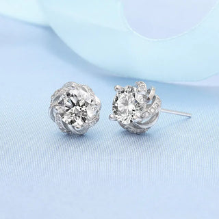 Zircon Silver Stud Earrings