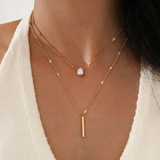 Chain Layered Pendant Necklace
