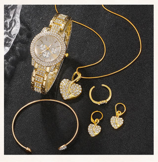 Rhinestone Gold Jewelry Set
