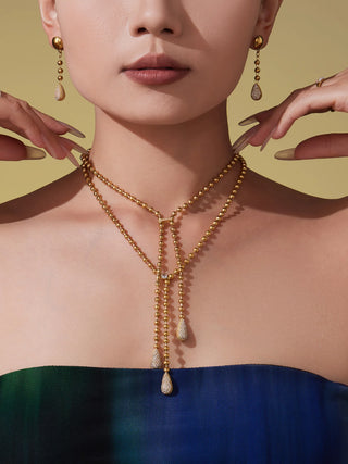 Zircon Gold Drop Earrings