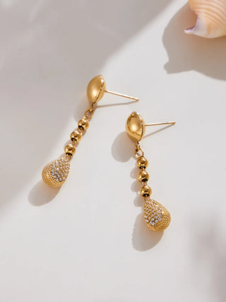 Zircon Gold Drop Earrings