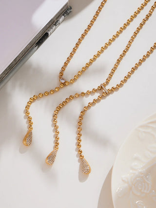 Zircon Gold Drop Earrings