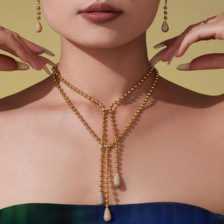 Zircon Gold Drop Earrings