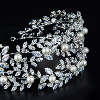 Pearl Crystal Bridal Tiara