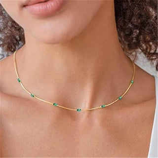 Zircon Gold Choker Necklace